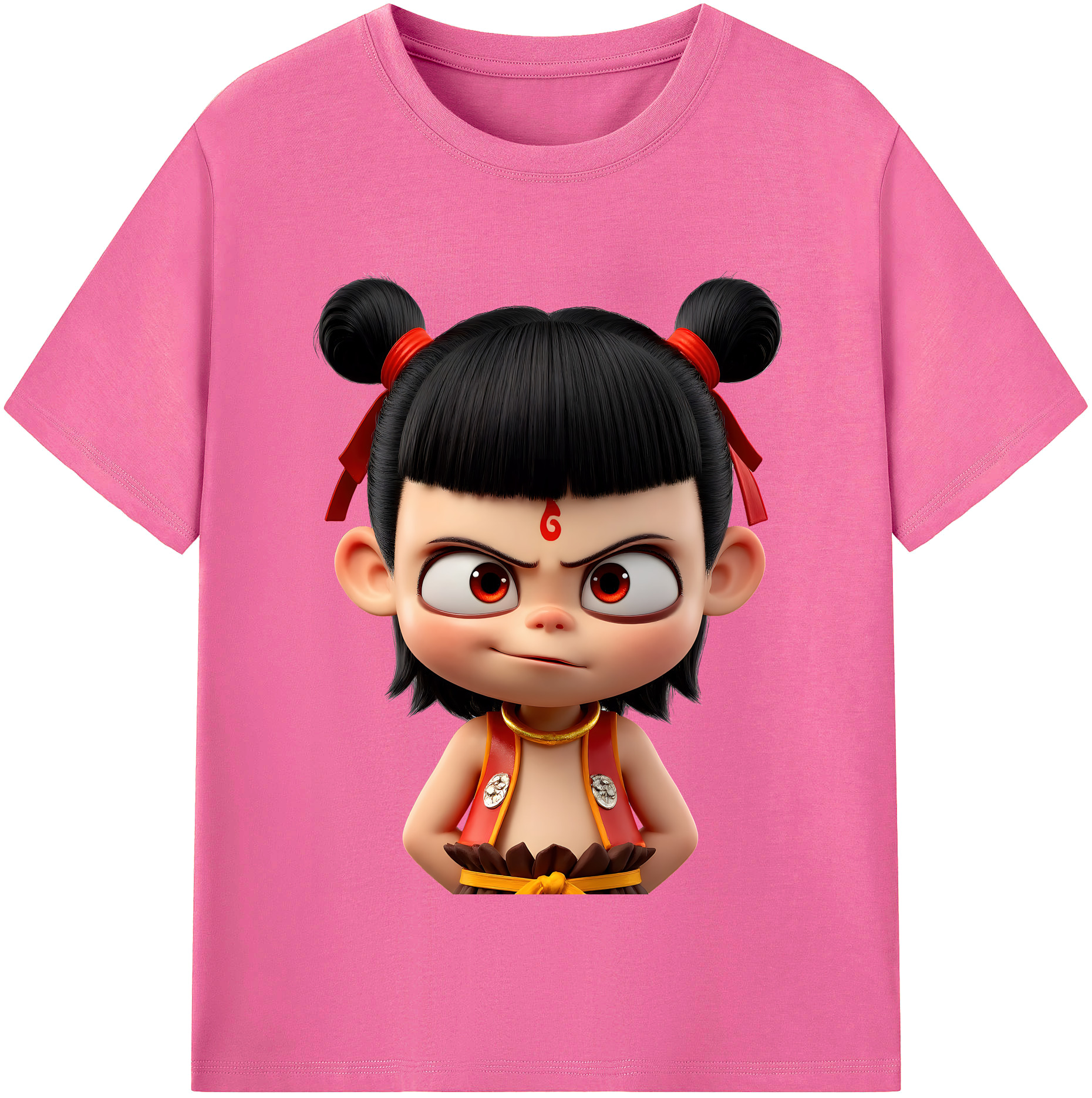 （画像用） Ne Zha 2 ナタ 魔童の大暴れ レディースカジュアルプリントTシャツ（綿100％）